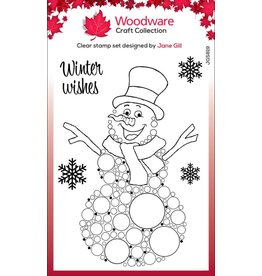Woodware Clear Singles Big Bubble - Snowman 4x6 in Stamp