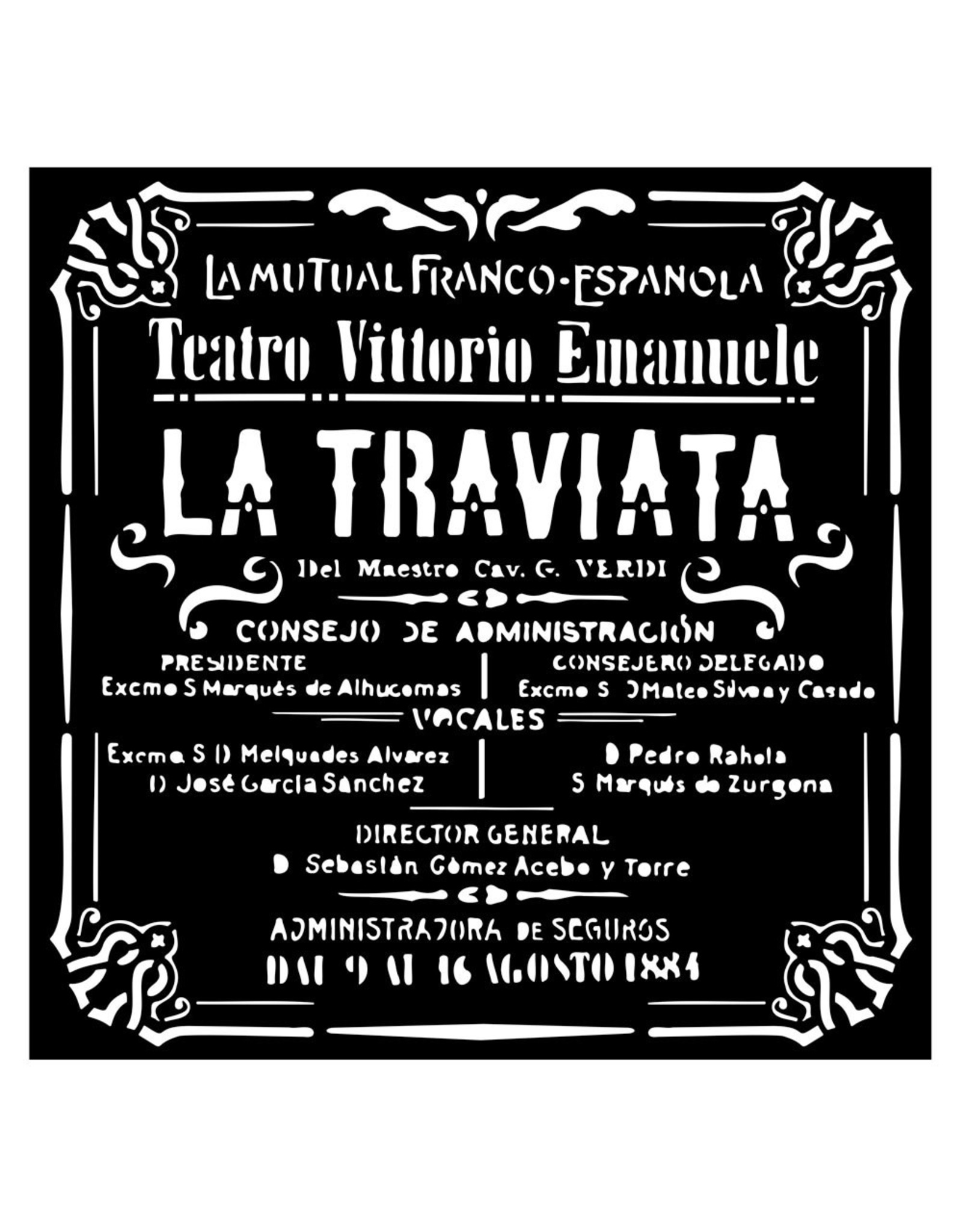 Stamperia La Traviata - Stencil 18X18CM