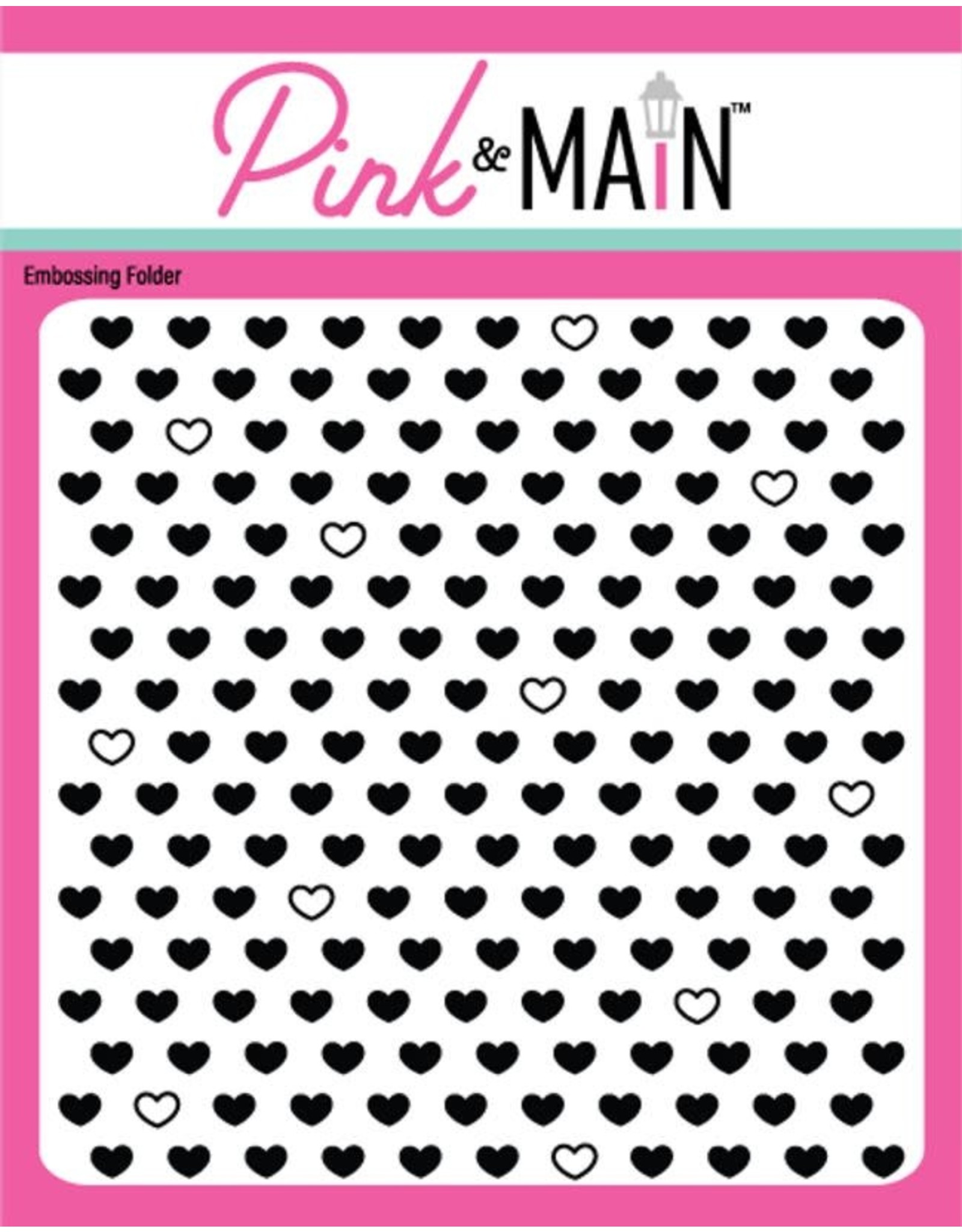 Pink & Main Many Hearts 6x6 Embossing folder