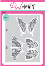 Pink & Main Betty's Butterflies Stencils x2