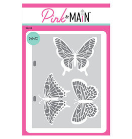 Pink & Main Betty's Butterflies Stencils x2