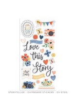 Cocoa Vanilla Storyteller CV Chipboard Stickers