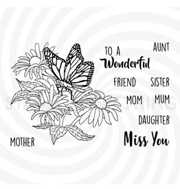 Stamp Anniething Monarch and Daisies Stamp Set