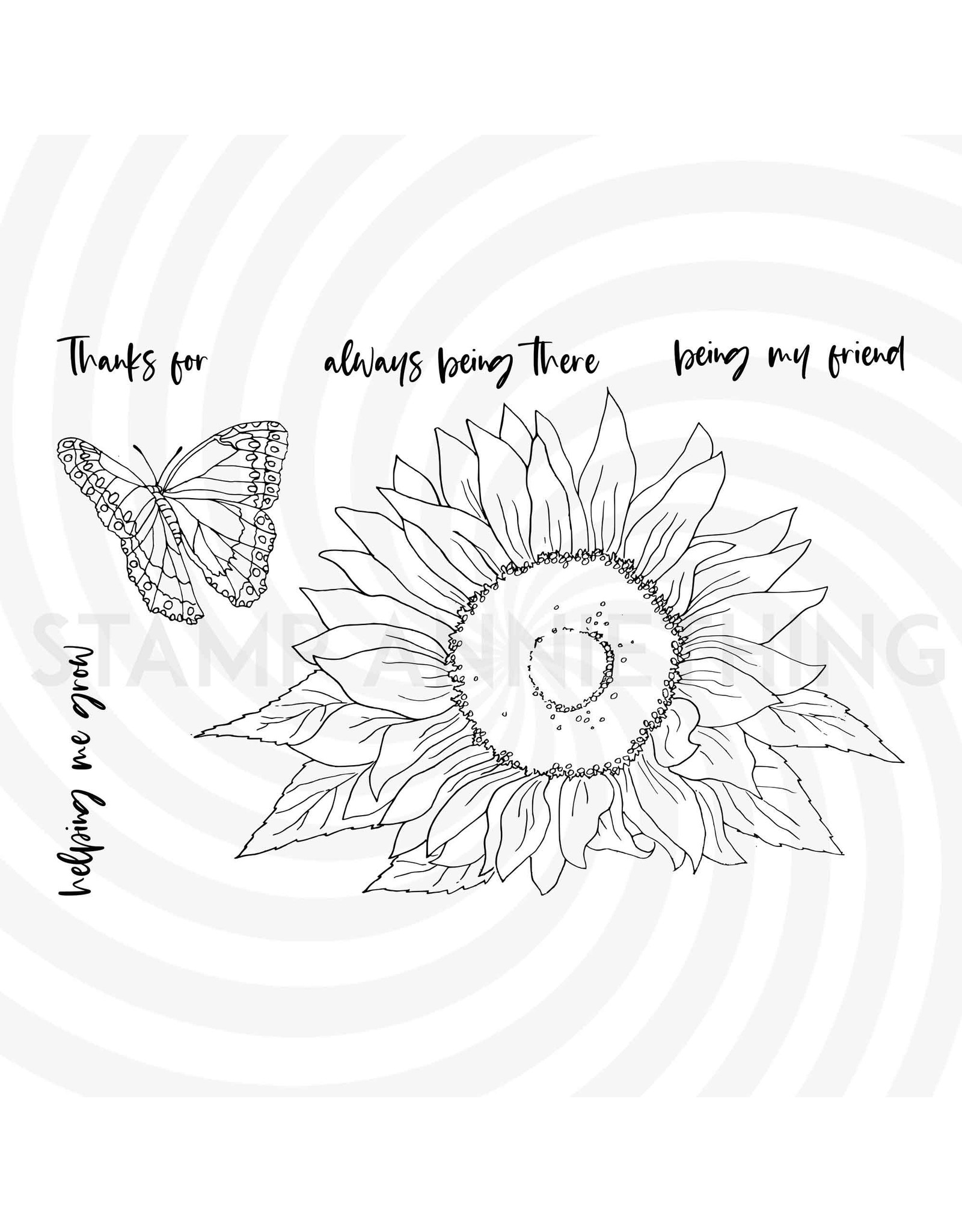 Stamp Anniething Sunflower and Butterfly Stamp Set