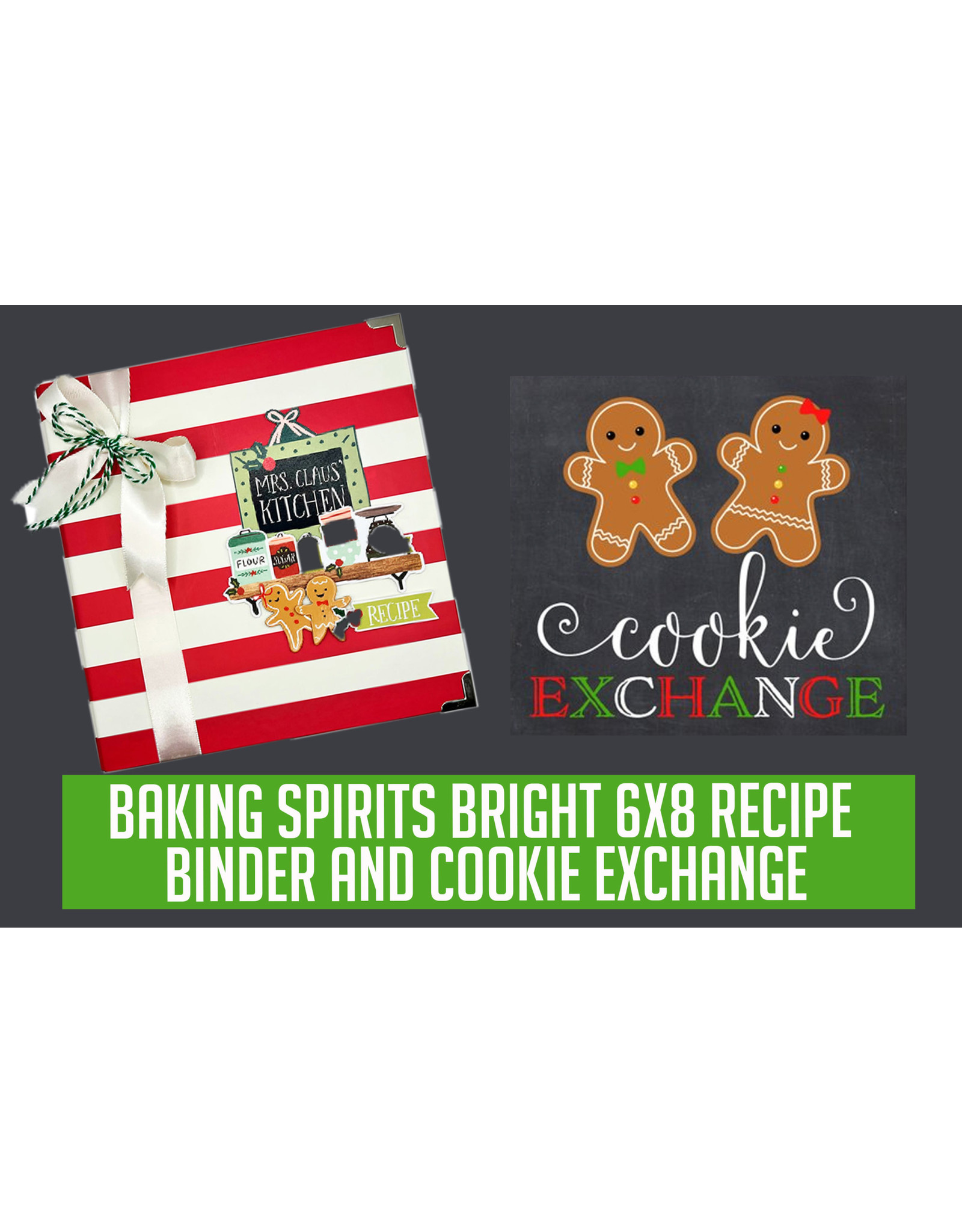 Simple Stories Baking Spirits bright 6x8 Recipe  Binder Class and Cookie Exchange