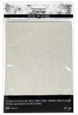 Tim Holtz - Ranger Woodgrain Cardstock Lt Grey  5X7 10/pkg