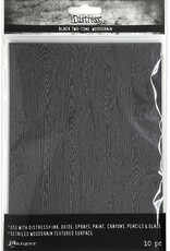 Tim Holtz - Ranger 5x7 Distress - Two Tone Woodgrain - Black Cardstock - 10pkg