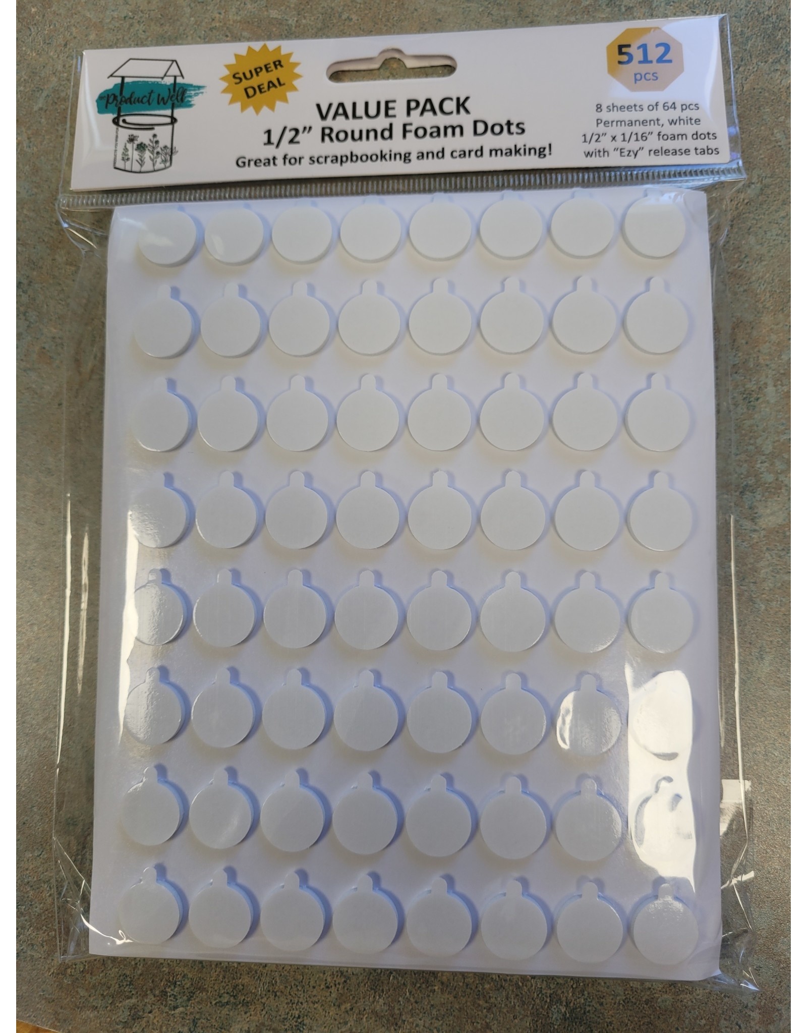 THE PRODUCT WELL 1/2" Round Foam Dots 512 pcs