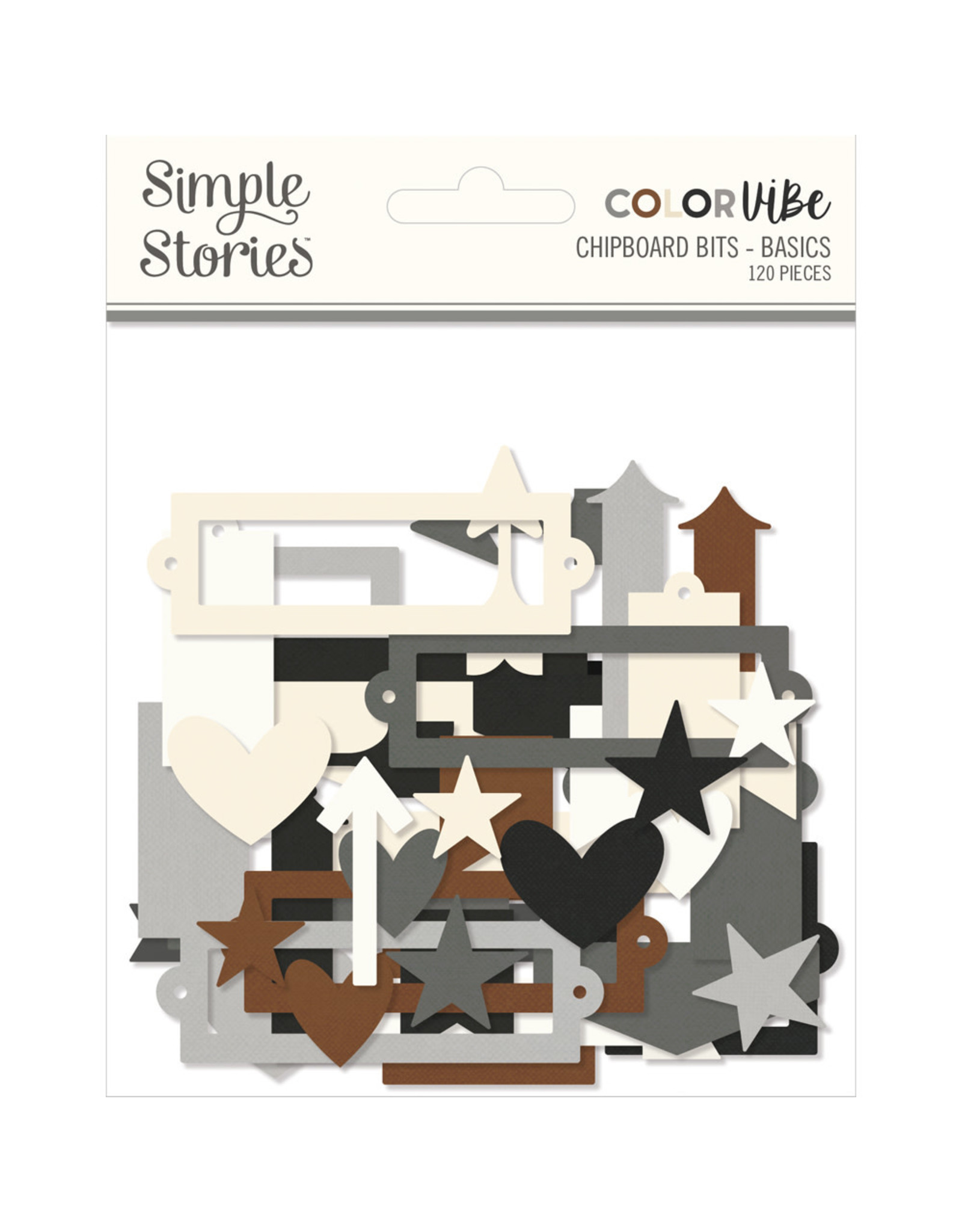 Simple Stories Color Vibe Chipboard Bits & Pieces -Basics