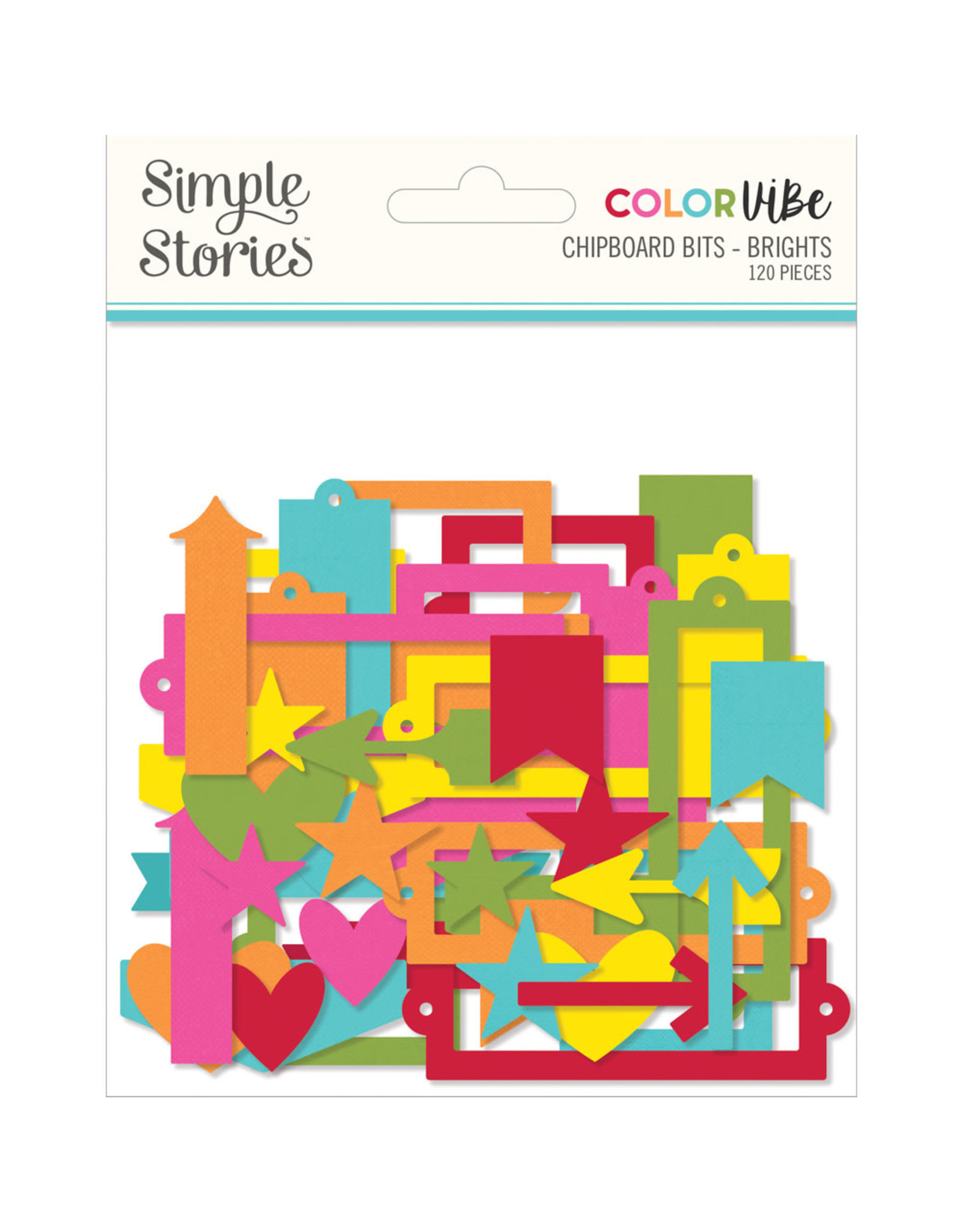Simple Stories Color Vibe Chipboard Bits & Pieces - Brights