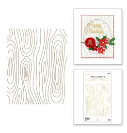 Spellbinders Woodgrain Background Glimmer Hot Foil Plate - Sealed for the Holidays Collection