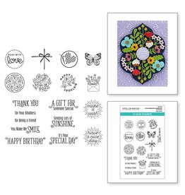 Spellbinders Floral Reflection Collection by Spellbinders - Floral Reflection Sentiments Clear Stamp Set