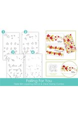 Taylored Expressions Triple Slim Layering Stencil- Falling For You + Clear Add-Ons