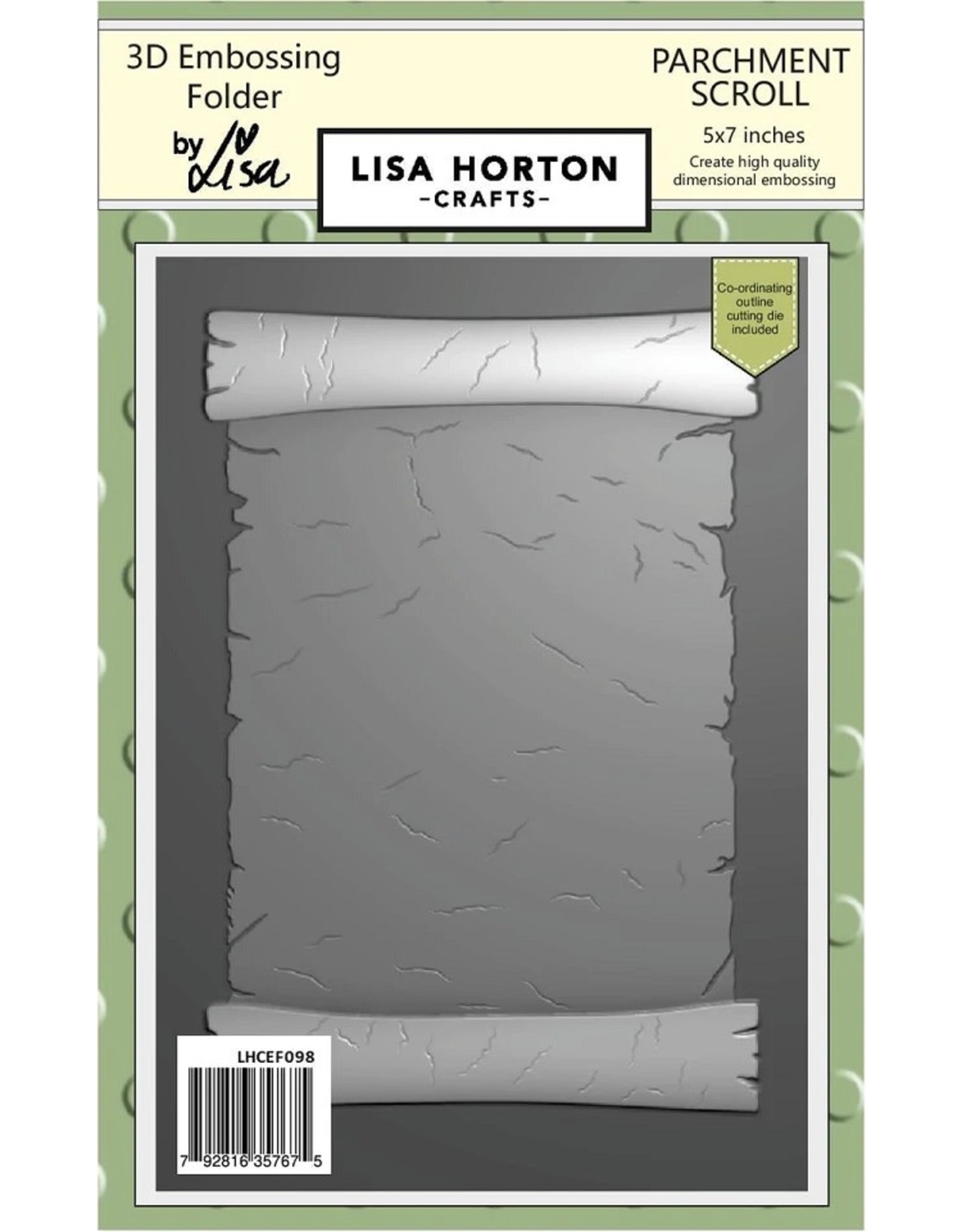 Lisa Horton Crafts 3D Embossing Folder & Die (5x7) - Parchment Scroll