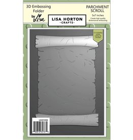 Ecstasy Crafts Lisa Horton 5x7 3D Embossing Folder & Die - Parchment Scroll