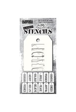 Tim Holtz - Stampers Anonymous CHRISTMAS -ELEMENT STENCIL 12PK