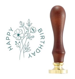 Spellbinders Wildflower Happy Birthday Brass Wax Seal with Handle from Sealed
