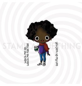 Stamp Anniething Chibi- Kristina Watch Me Sip Stamp