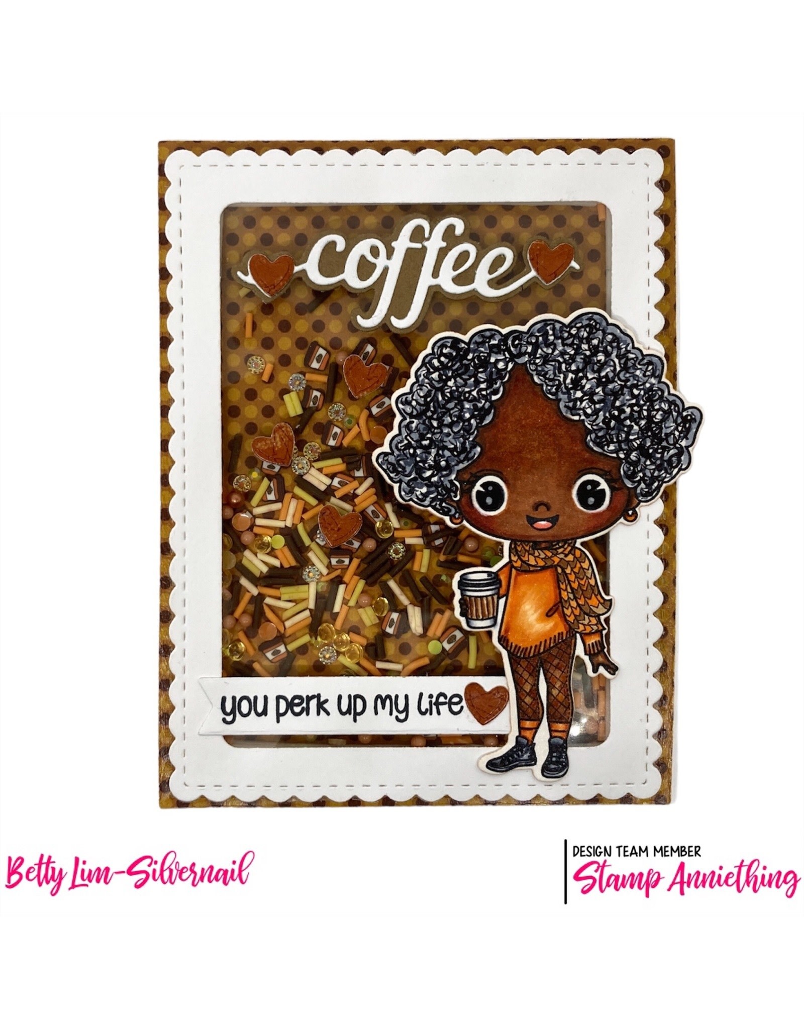 Stamp Anniething Chibi- Kristina Watch Me Sip Stamp