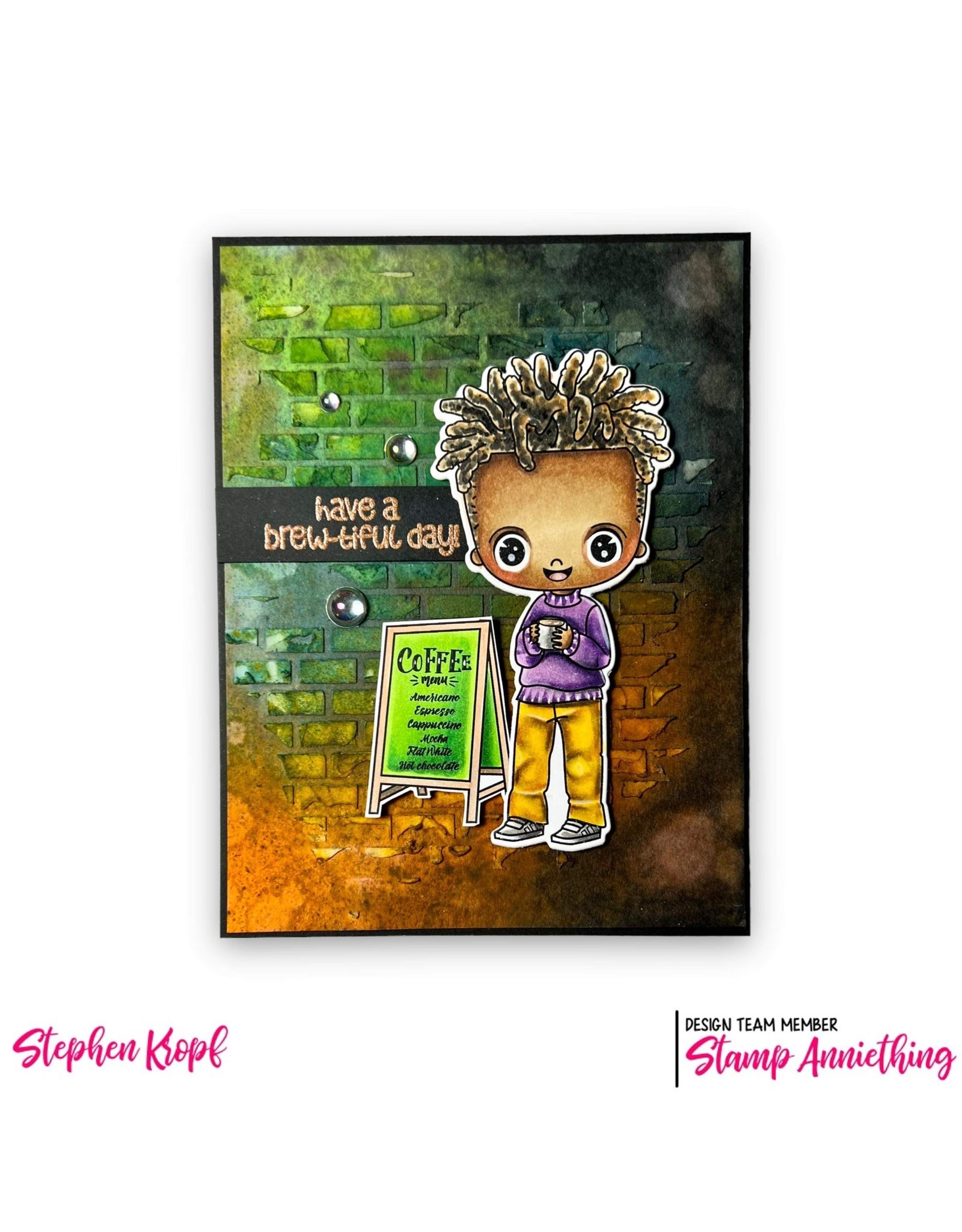 Stamp Anniething Chibi- Jamal- Brewtiful Day