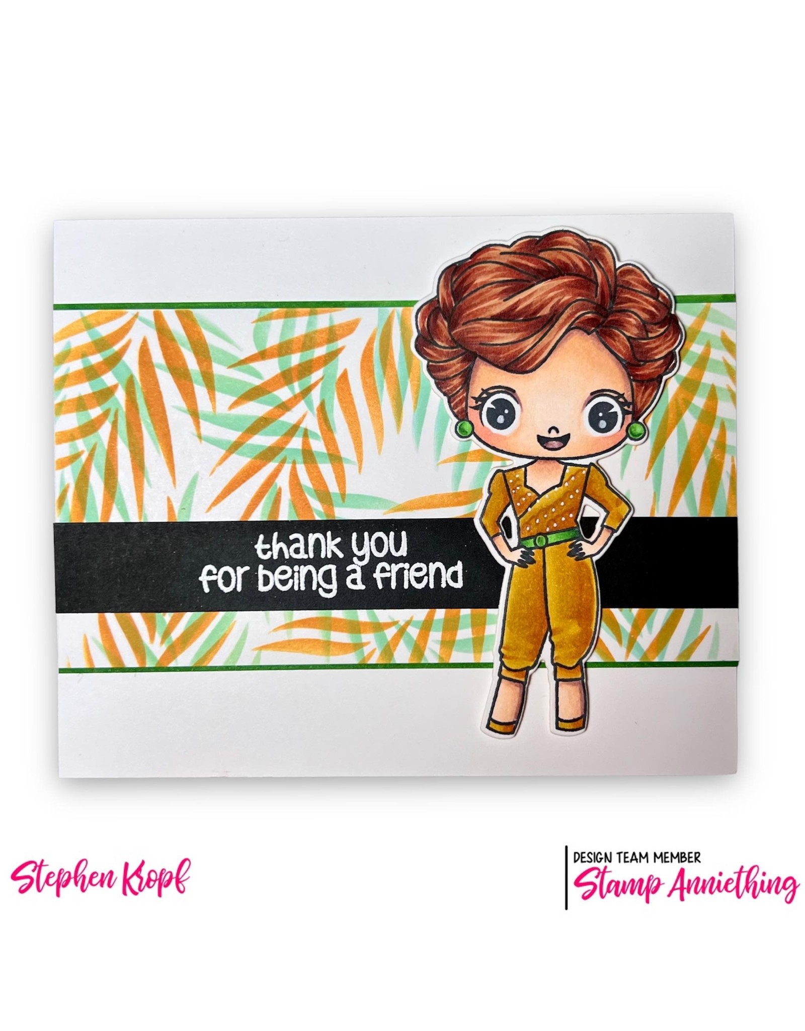 Stamp Anniething Chibi- The Golden Girls-  Blanche Thank You For Being  A Friend Stamp