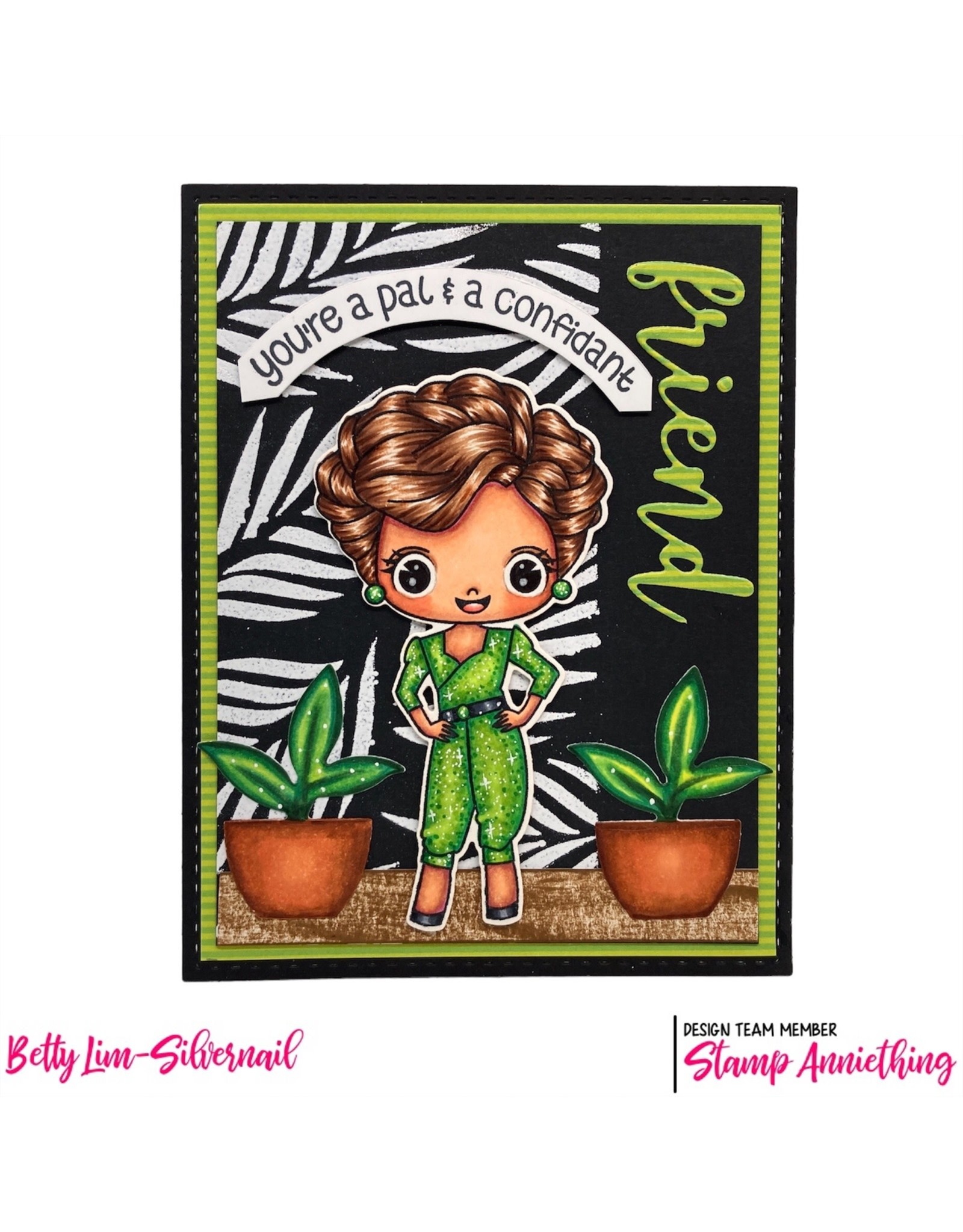 Stamp Anniething Chibi- The Golden Girls-  Blanche Thank You For Being  A Friend Stamp