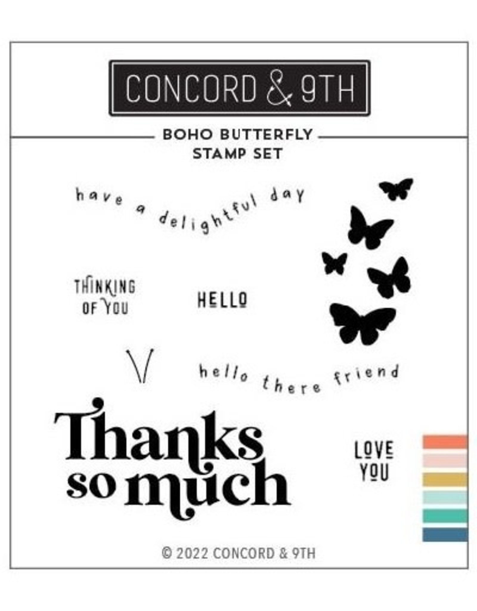 Concord & 9TH BOHO BUTTERFLY -CLEAR STAMPS 3X3