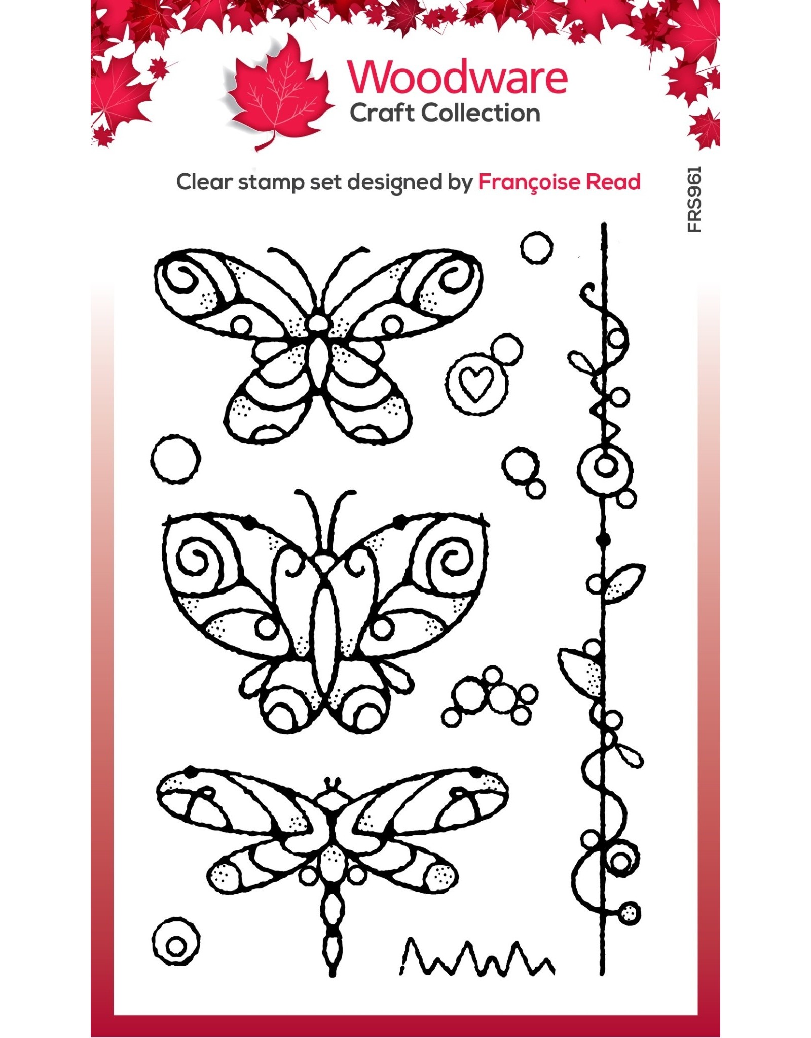 SINGLES WIRED BUTTERFLY CLEAR STAMP 4X6