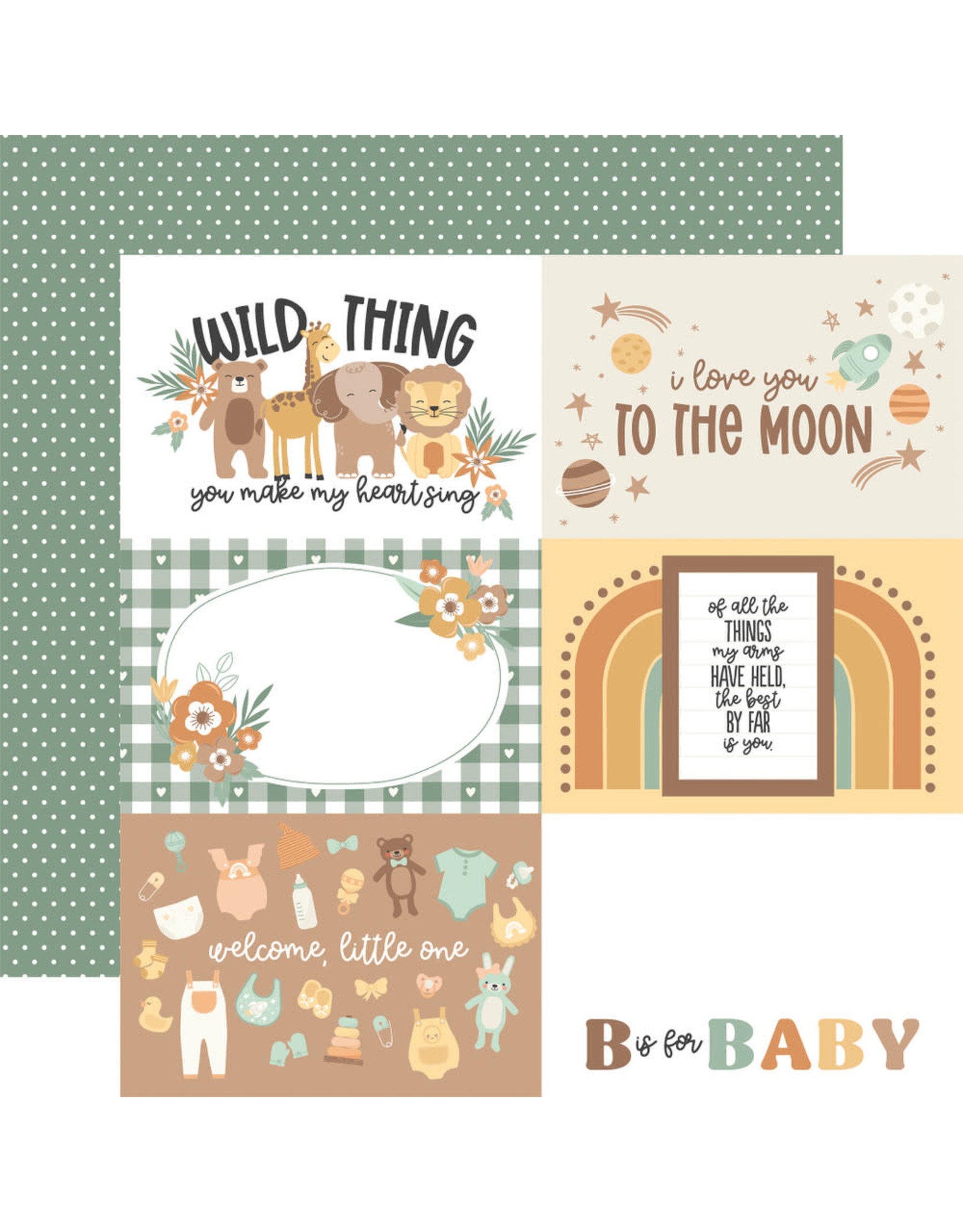Echo Park Our Baby - 6x4 Journaling Cards Paper 12x12