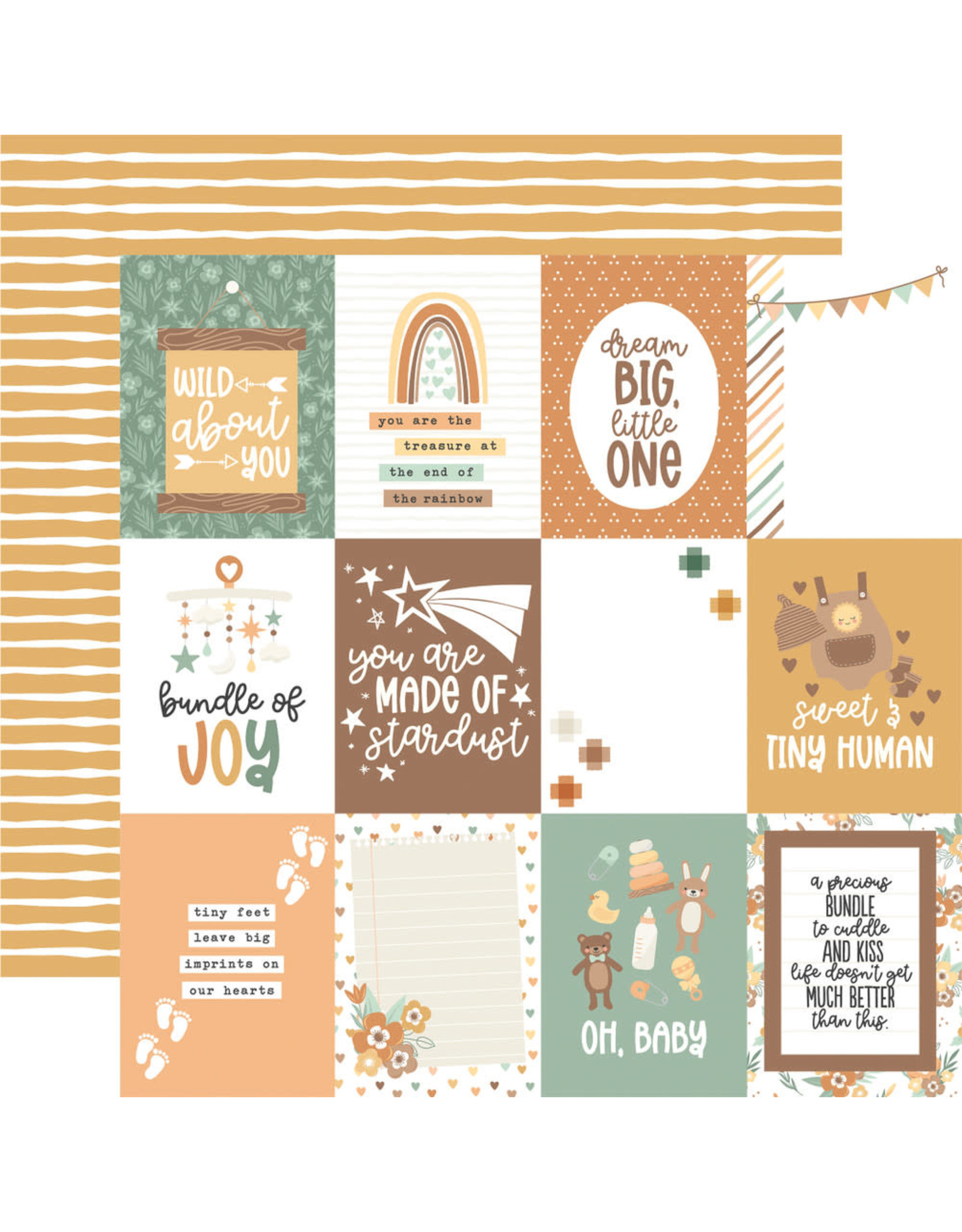 Echo Park Our Baby - 3x4 Journaling Cards Paper 12 x12