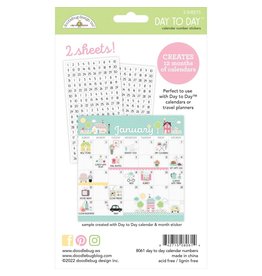 Doodlebug Design DAY TO DAY NUMBERS - CLEAR STICKERS