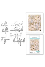 Spellbinders Wonderful Script Sentiments Etched Dies from the Anemone Blooms Collection