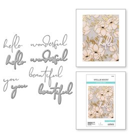 Spellbinders Wonderful Script Sentiments Etched Dies from the Anemone Blooms Collection
