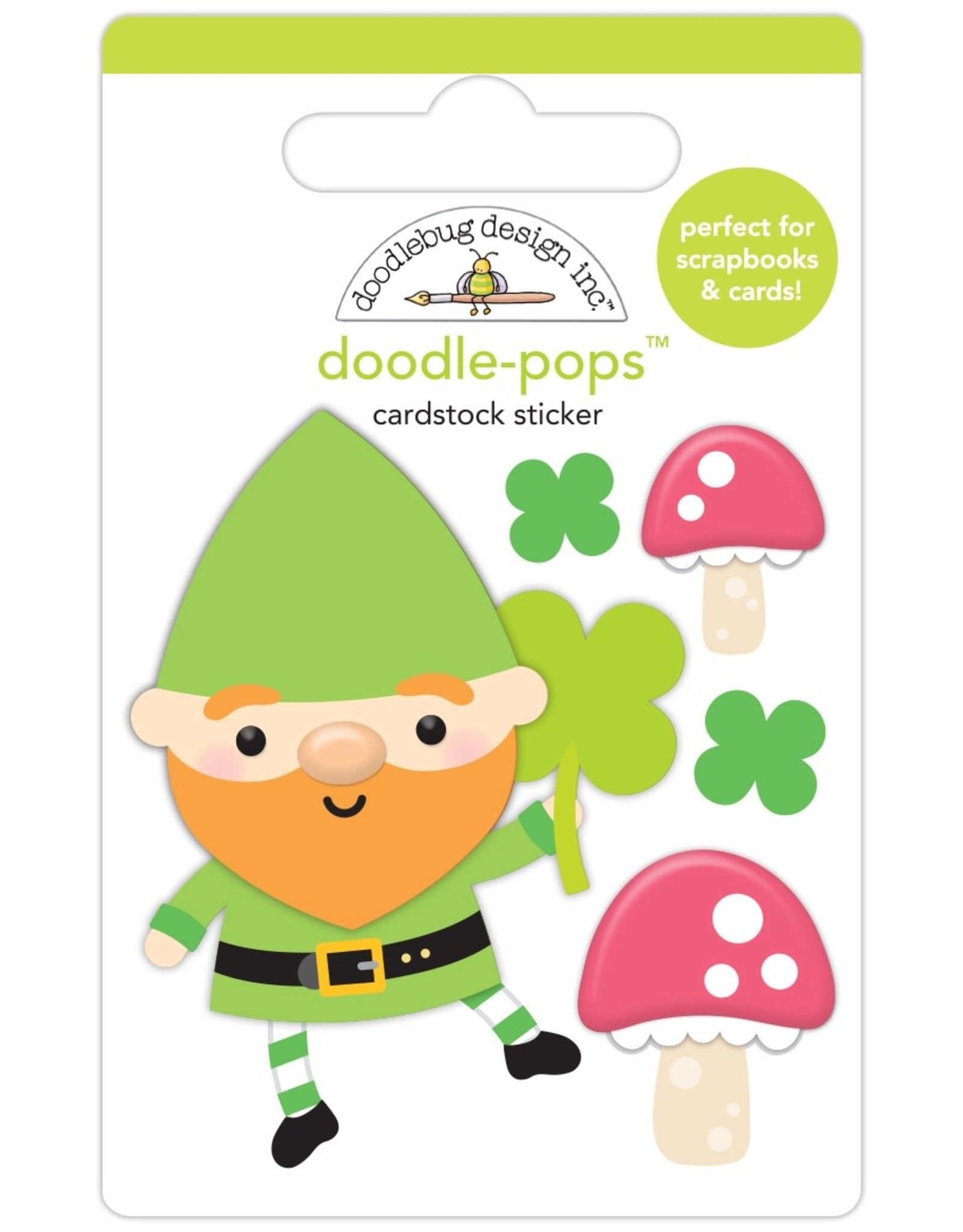Doodlebug Design DOODLE-POPS 3D STICKER - HAPPY GO LUCKY