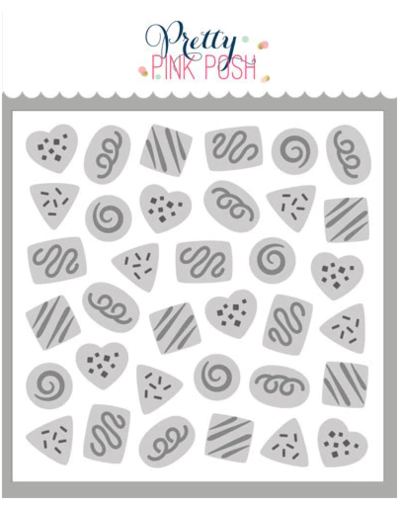 Pretty Pink Posh Layered Chocolates Stencils 3 pcs