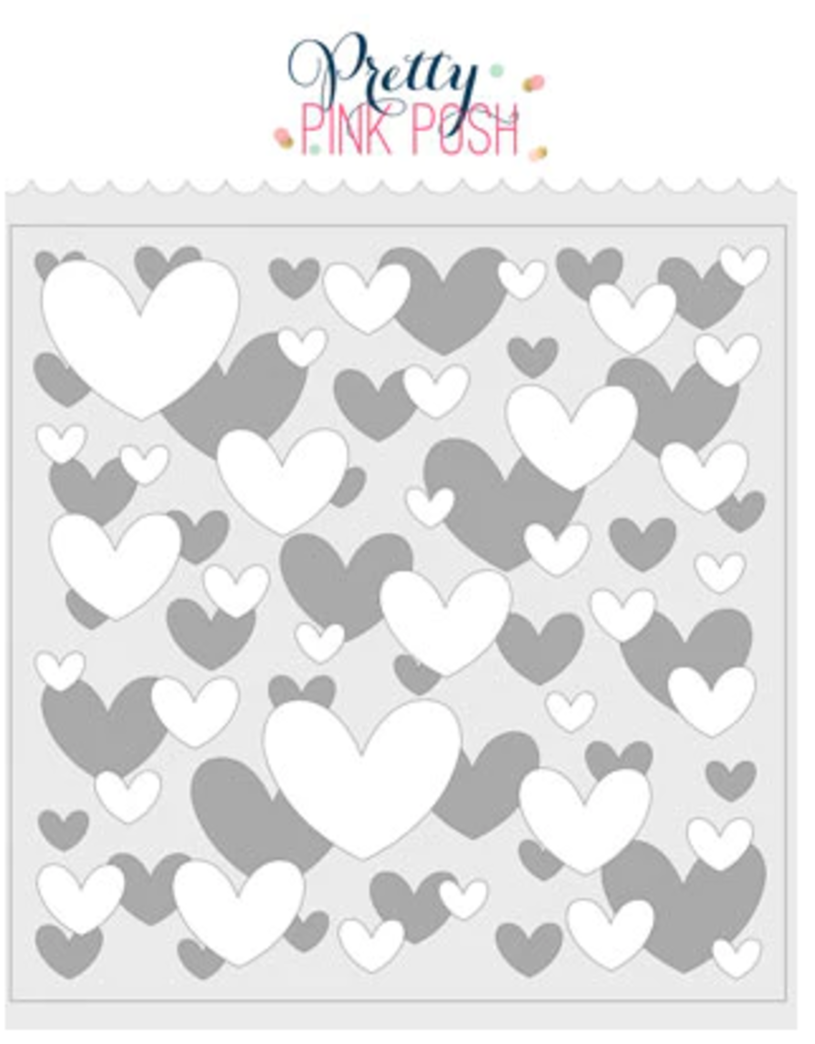 Pretty Pink Posh Layered Hearts Stencils 2 pcs