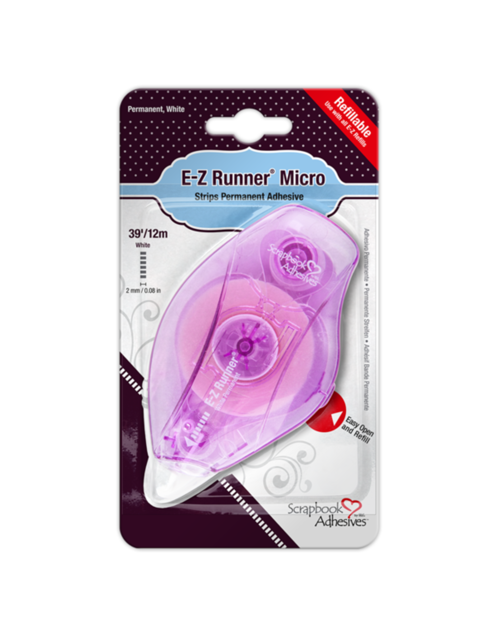 Scrapbook Adhesives E-Z Runner Micro Refillable Dispenser-small purple