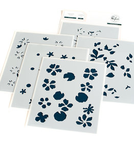 PINKFRESH STUDIO Mixed Blooms Stamp &  stencil
