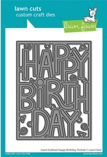 Lawn Fawn Giant Outlined Happy Birthday: Portrait