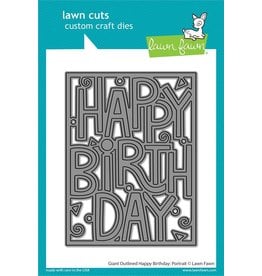 Lawn Fawn Giant Outlined Happy Birthday: Portrait