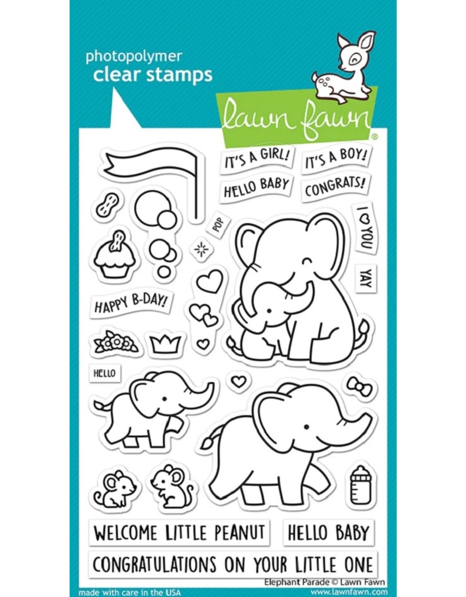 Lawn Fawn Elephant Parade - Clear Stamps