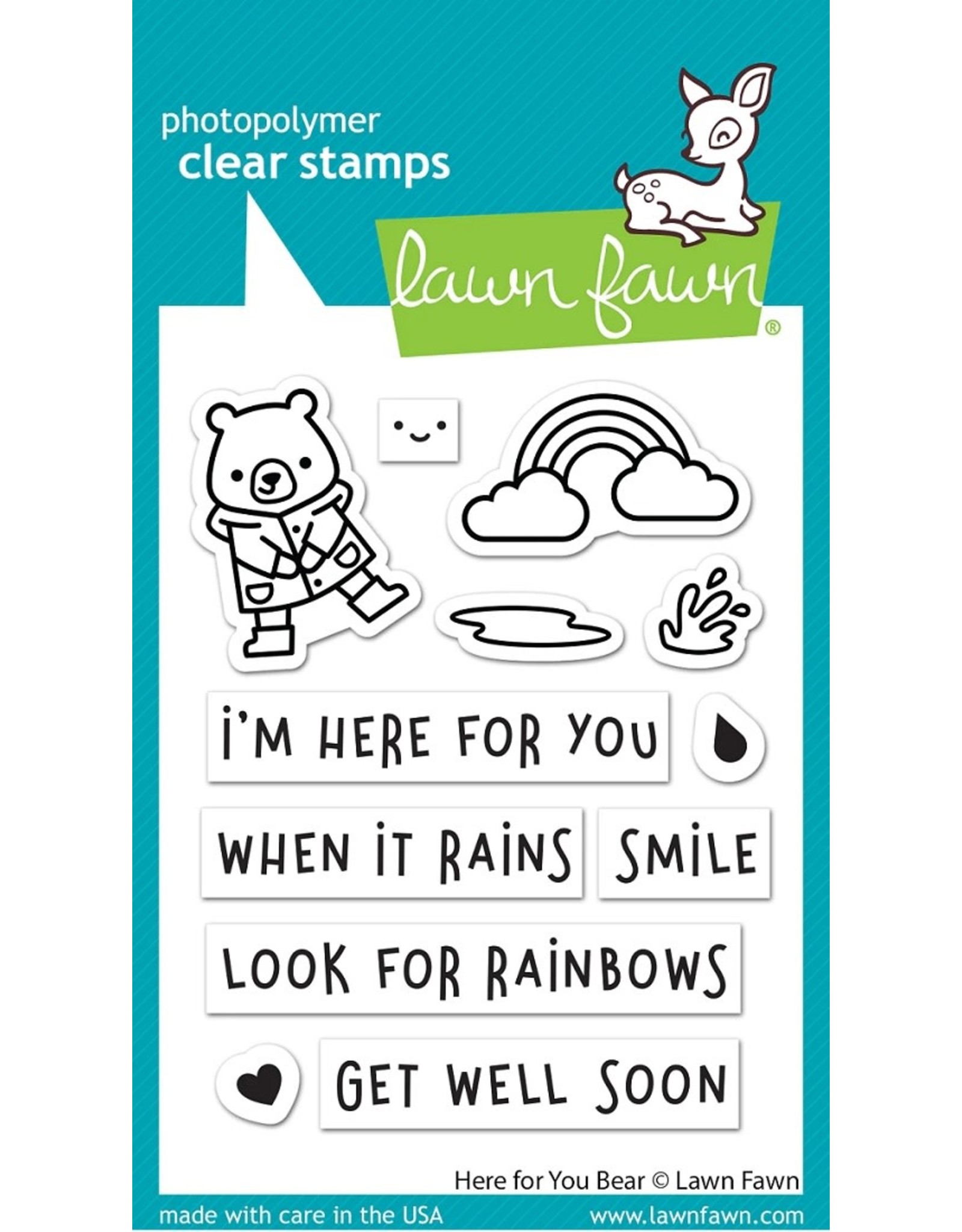 Lawn Fawn Here For You Bear Stamps