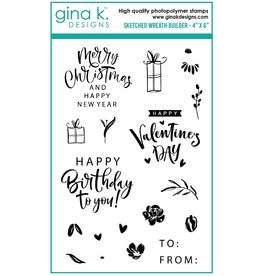 Gina K. Designs Sketched Wreath Builder Stamps