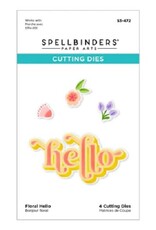 Spellbinders Layered Stencils Collection - Floral Hello Stencil and Die Set