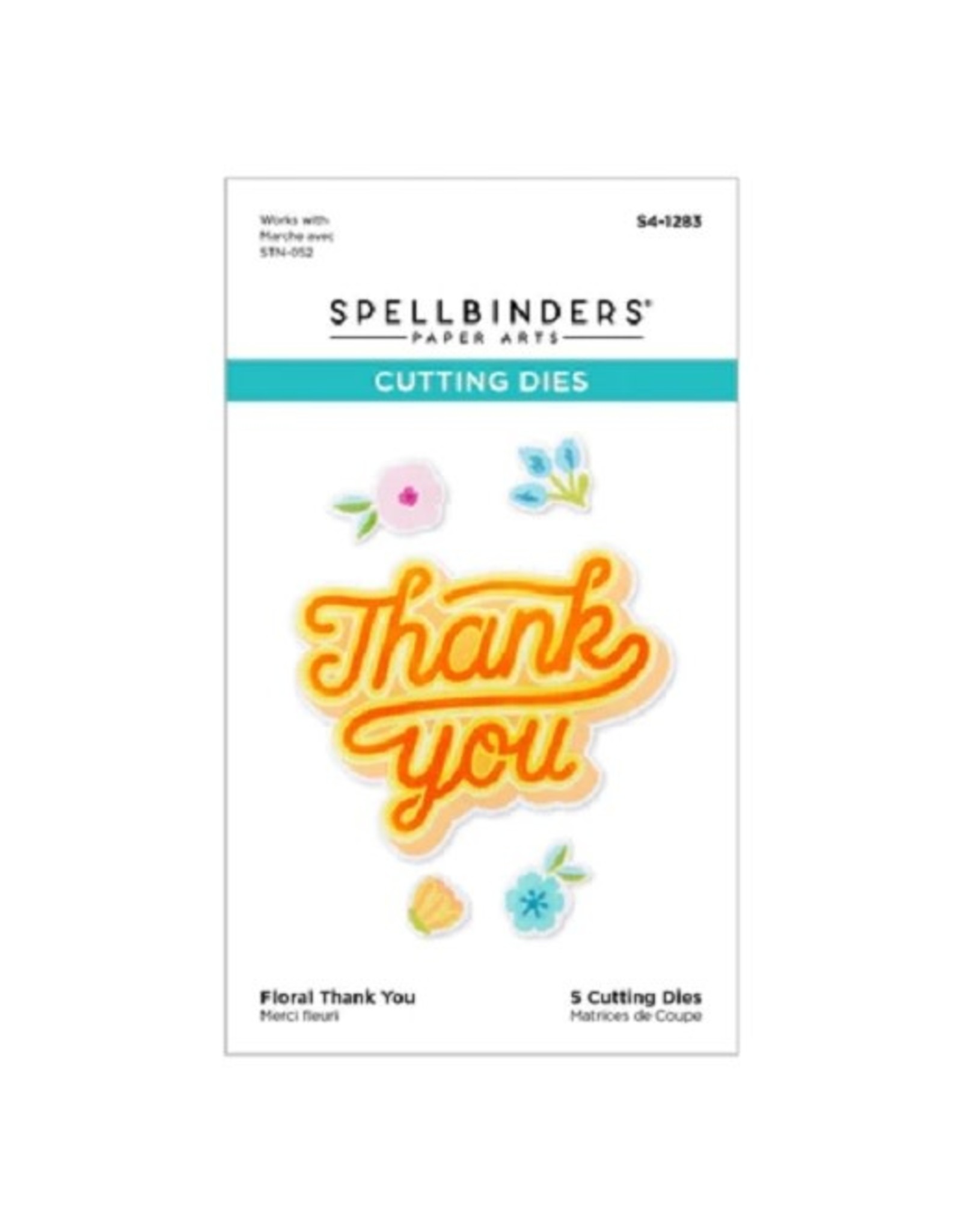Spellbinders Layered Stencils Collection - Floral Thank You Stencil and Die Set