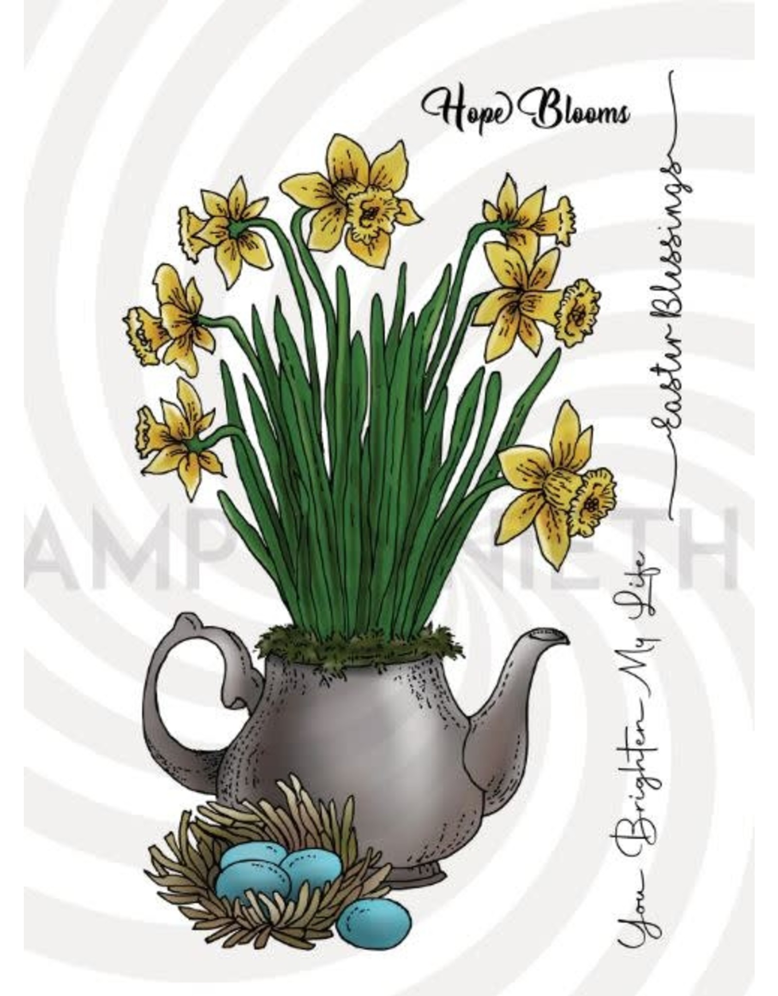 Stamp Anniething Daffodils in Teapot Stamp Set