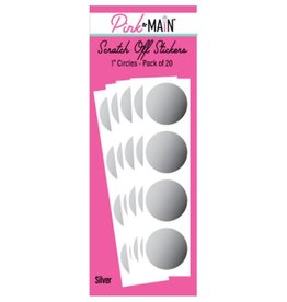 Pink & Main Silver 1" Circle Scratch off Stickers