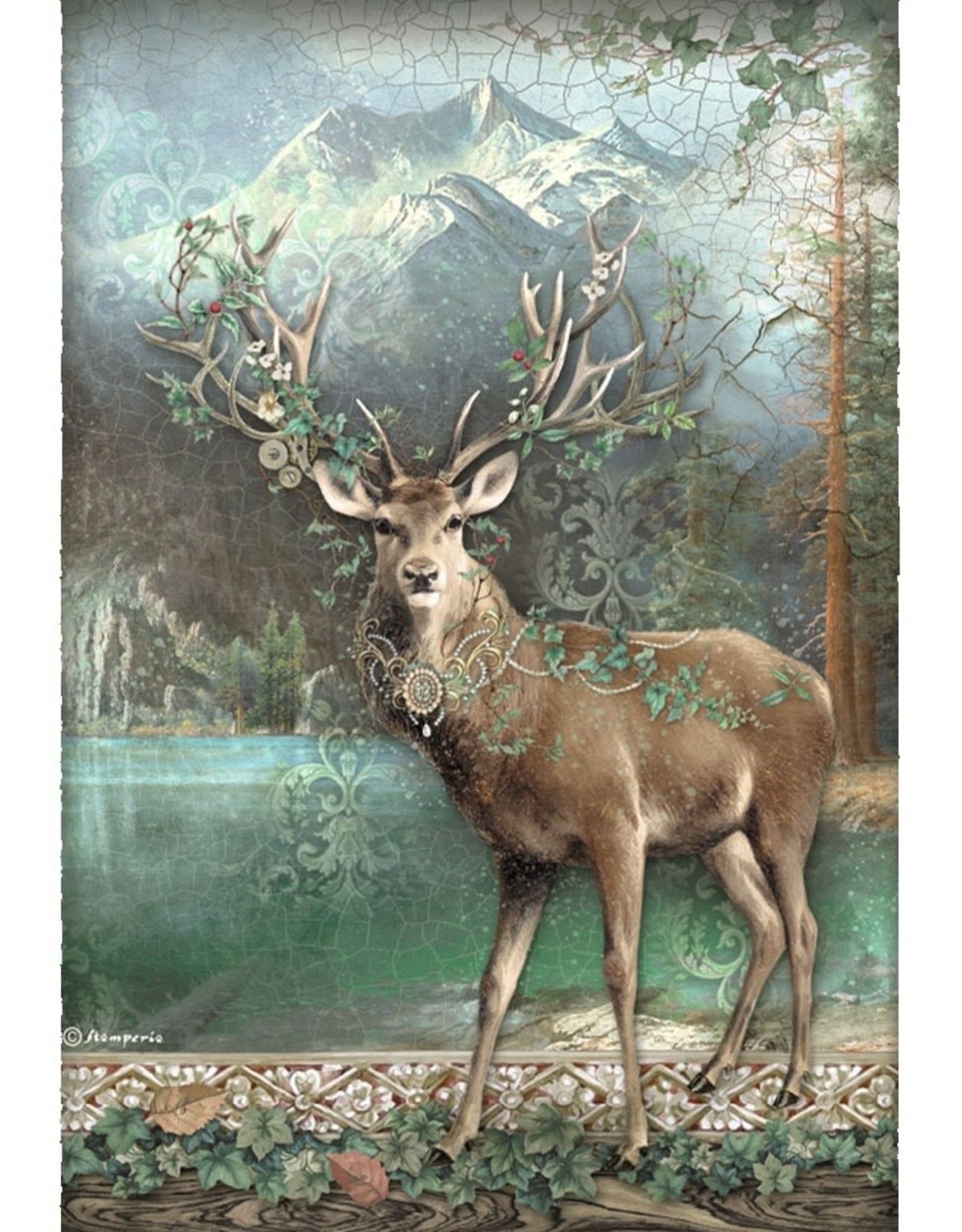 Stamperia MAGIC FOREST DEER-RICE PAPER  A4