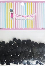 DRESS MY CRAFT Black Hearts Droplets Embellishments