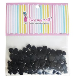 DRESS MY CRAFT Black Hearts Droplets Embellishments